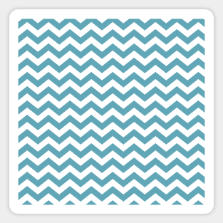 Teal Blue Thick Chevron Pattern Magnet